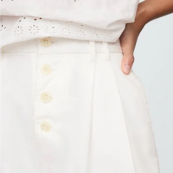 Gap x Doen White Wide Leg Pleated Trousers Size 0 - Picture 3 of 7